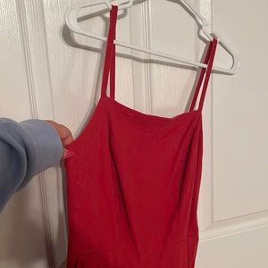 red jumpsuit